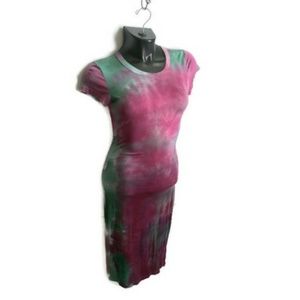 Tie Dye Bodycon Midi Dress New